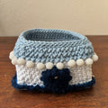 Frosty Blue Crochet Storage Basket - Small Size