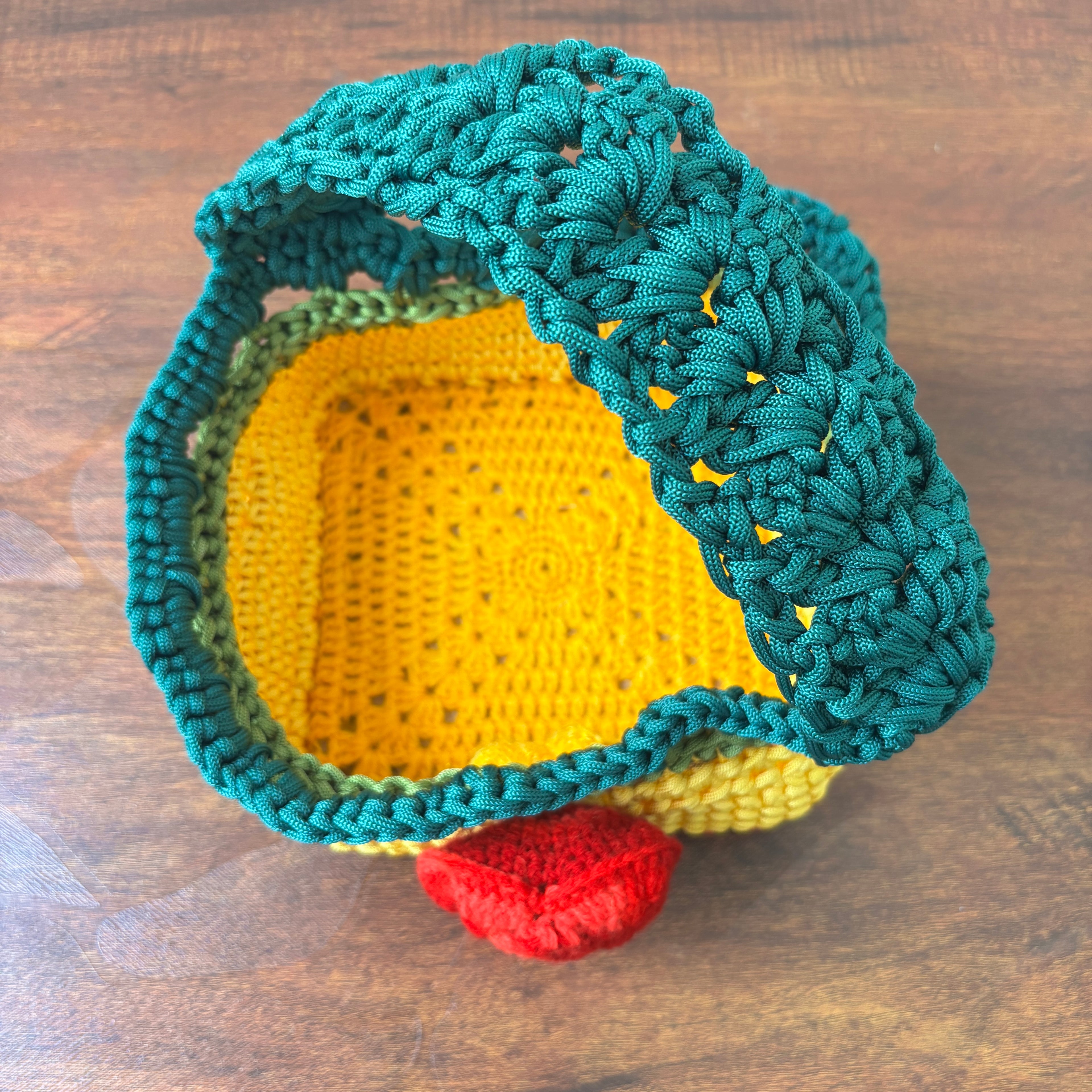 Handmade Crochet Baskets with Heart