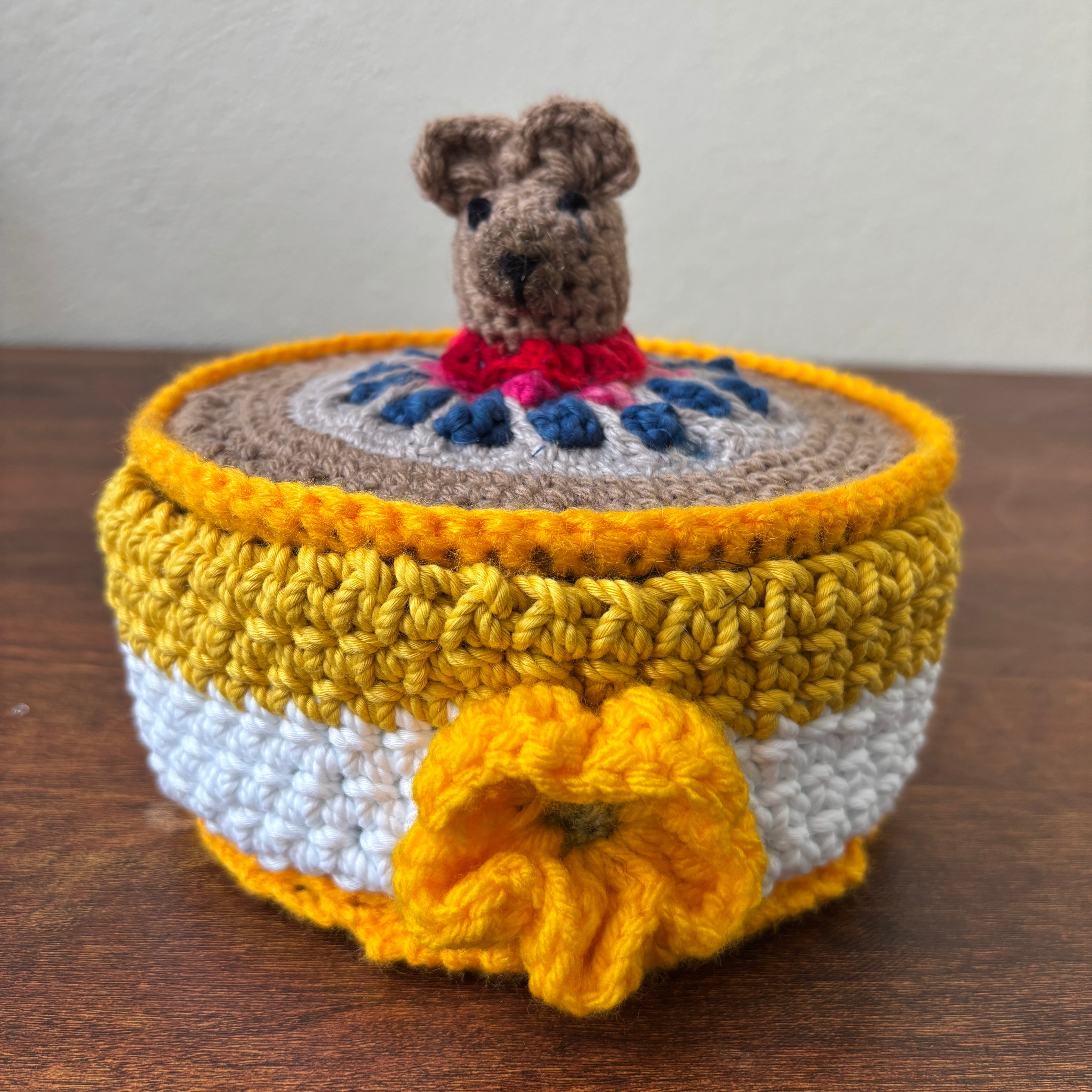 Sunflower Organizer with Bear lid