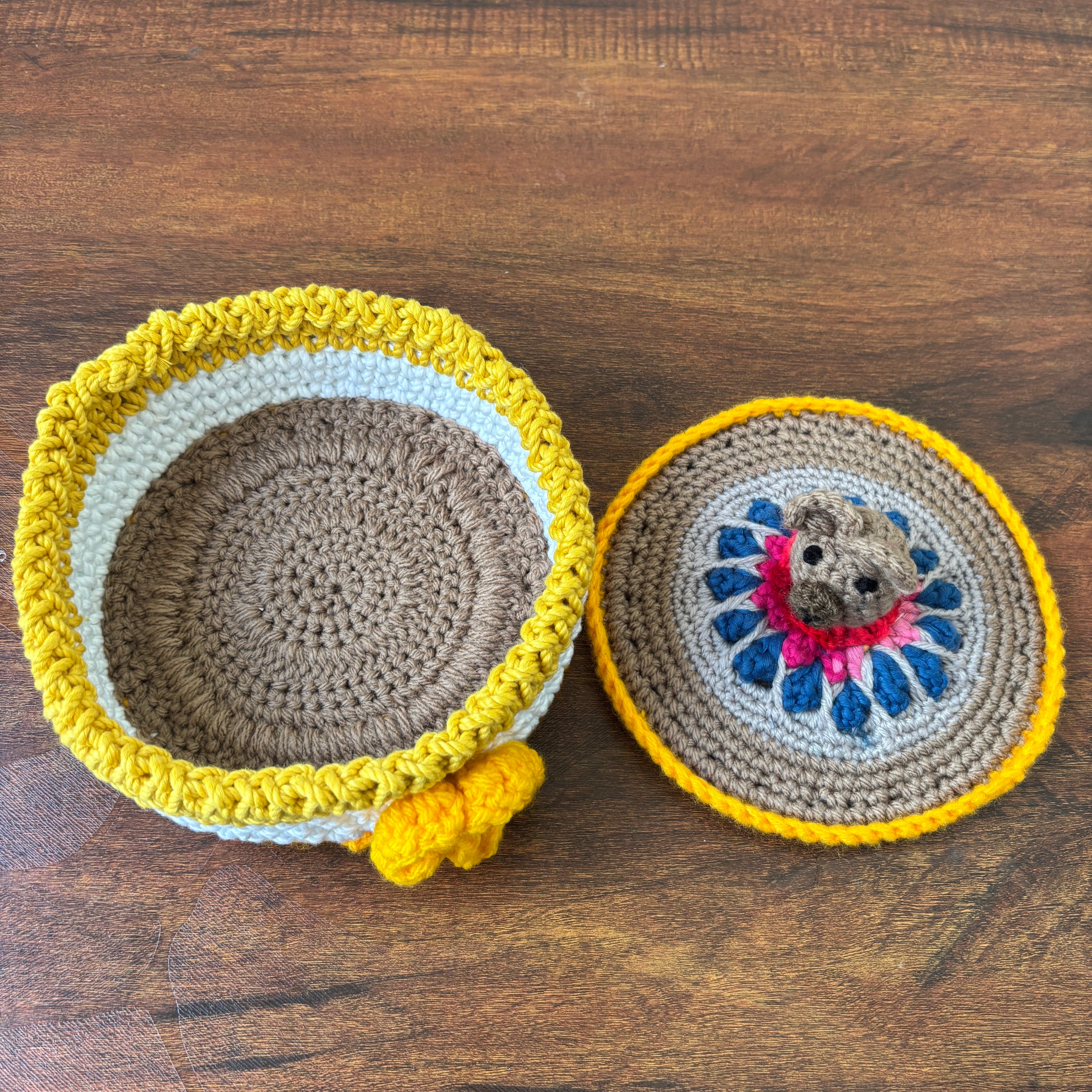 Sunflower Organizer with Bear lid